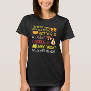 Chicken Wing Hot Dog Bologna Kids Macaroni Chillin T-Shirt