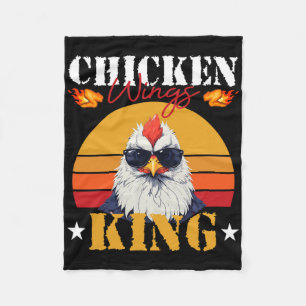 Chicken Wing King Retro Sunset Byrbeque Buffalo Bb Fleece Blanket
