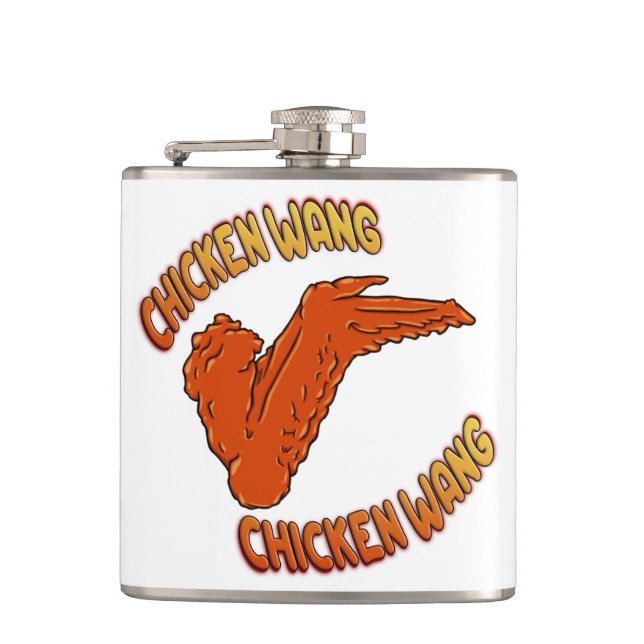 Chicken Wing Vinyl Wrapped Flask (Front)