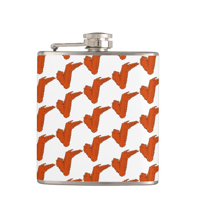 Chicken Wing Vinyl Wrapped Flask (Front)