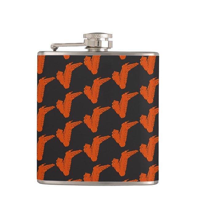 Chicken Wing Vinyl Wrapped Flask (Front)