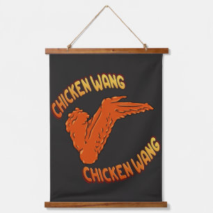 Chicken Wing Wood Topped Wall Tapestry