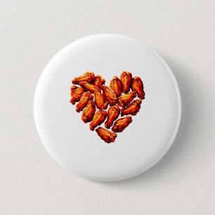 Chicken Wings Are My Valentine Heart Funny Valenti 6 Cm Round Badge