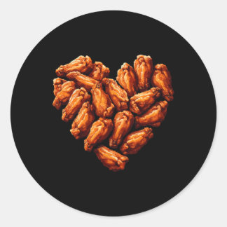 Chicken Wings Are My Valentine Heart Funny Valenti Classic Round Sticker