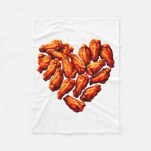 Chicken Wings Are My Valentine Heart Funny Valenti Fleece Blanket