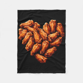 Chicken Wings Are My Valentine Heart Funny Valenti Fleece Blanket