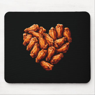 Chicken Wings Are My Valentine Heart Funny Valenti Mouse Mat