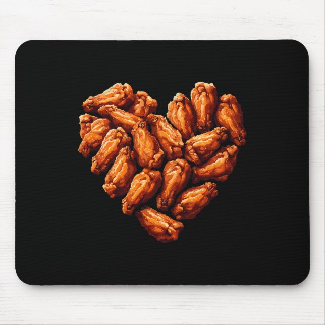 Chicken Wings Are My Valentine Heart Funny Valenti Mouse Mat (Front)
