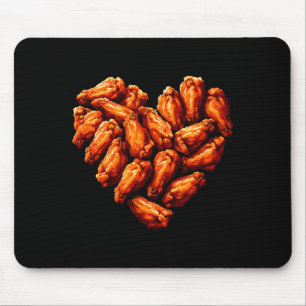 Chicken Wings Are My Valentine Heart Funny Valenti Mouse Mat