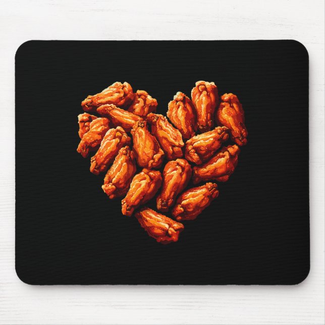 Chicken Wings Are My Valentine Heart Funny Valenti Mouse Mat (Front)