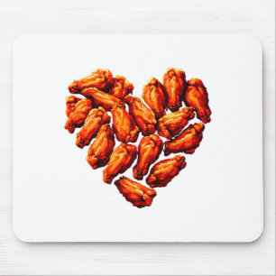 Chicken Wings Are My Valentine Heart Funny Valenti Mouse Mat