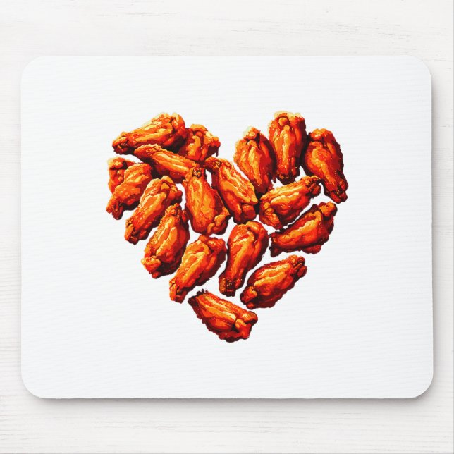 Chicken Wings Are My Valentine Heart Funny Valenti Mouse Mat (Front)