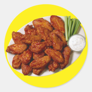 Chicken Wings Classic Round Sticker