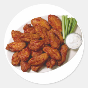 Chicken Wings Classic Round Sticker