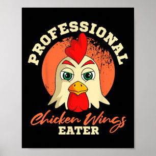 Chicken Wings Eater Retro Vintage Barbeque Buffalo Poster