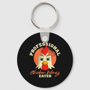 Chicken Wings Eater Retro Vintage Byrbeque Buffalo Key Ring