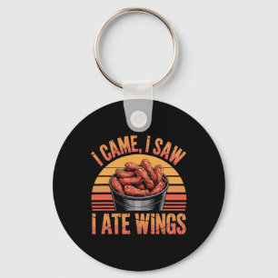 Chicken Wings Fried Spicy Quote - I Came I Saw I A Key Ring