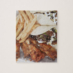 Chicken Wings Fries Taco Foodie Meal Jigsaw Puzzle