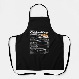 Chicken Wings Nutrition Fact Funny Thanksgiving Ch Apron
