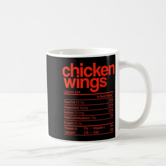 Chicken Wings Nutrition Fact Funny Thanksgiving Ch Coffee Mug (Right)