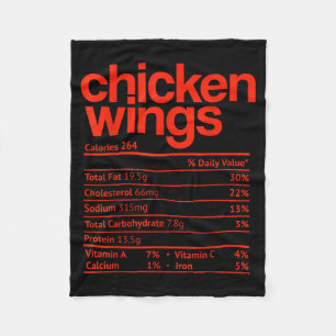 Chicken Wings Nutrition Fact Funny Thanksgiving Ch Fleece Blanket