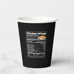 Chicken Wings Nutrition Fact Funny Thanksgiving Ch Paper Cups