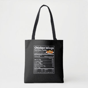 Chicken Wings Nutrition Fact Funny Thanksgiving Ch Tote Bag
