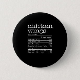 Chicken Wings Nutrition Facts Thanksgiving Christm 6 Cm Round Badge