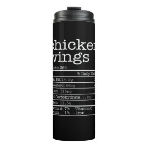Chicken Wings Nutrition Facts Thanksgiving Christm Thermal Tumbler