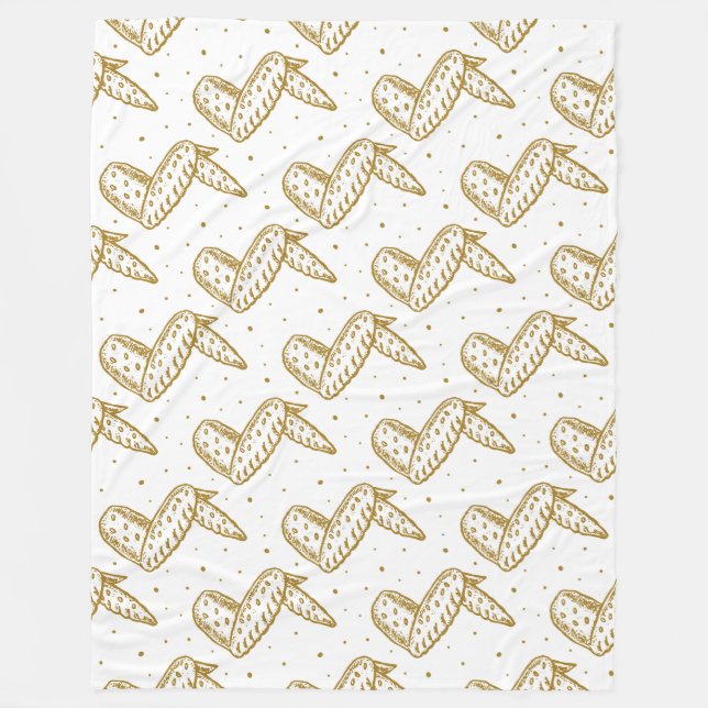 Chicken Wings on Polka Dot Background Fleece Blanket (Front)
