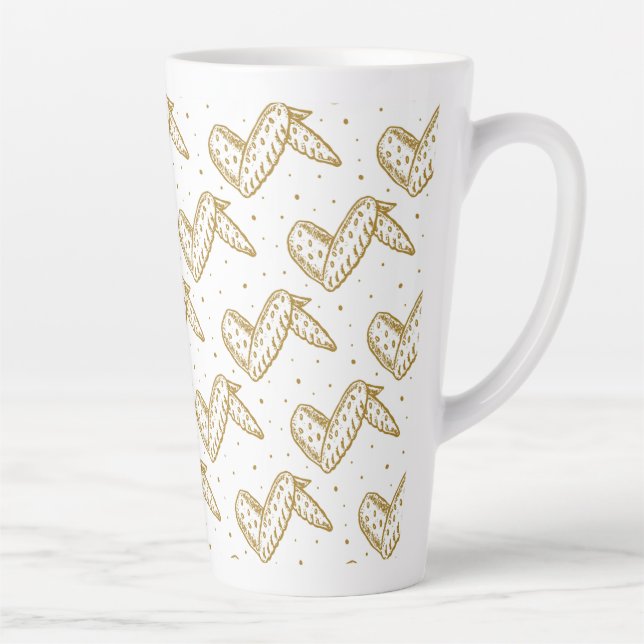 Chicken Wings Pattern Latte Mug (Right)