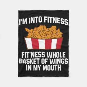 Chicken Wings Quote Hot Wing Fast Food Funny Chick Fleece Blanket