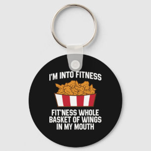 Chicken Wings Quote Hot Wing Fast Food Funny Chick Key Ring