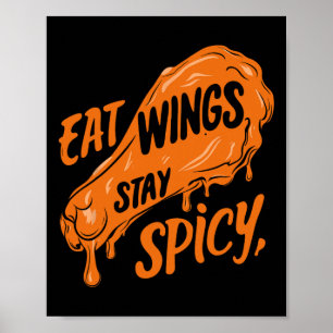 Chicken Wings Wing Hot Cooked Chicken Fast Food  Poster