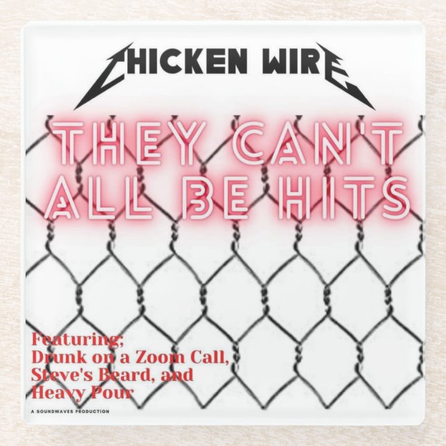 Chicken Wire Glass Coaster (Front)