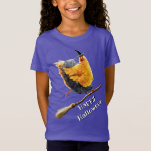 Chicken Witch on Broomstick T-Shirt