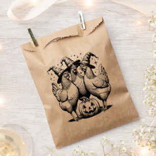 Chicken Witches Funny Halloween Vintage Witch Favour Bags