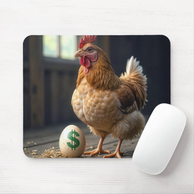 Chicken With an Expensive Egg Mouse Mat (With Mouse)