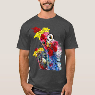 Chicken with bandanna headband and glasses cute T-Shirt