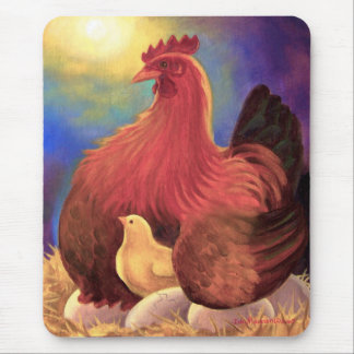 Chicken with Chick Farm Art - Multi Mouse Mat