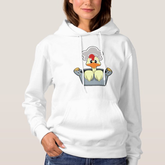Chicken with Cooking pot Hoodie (Front)