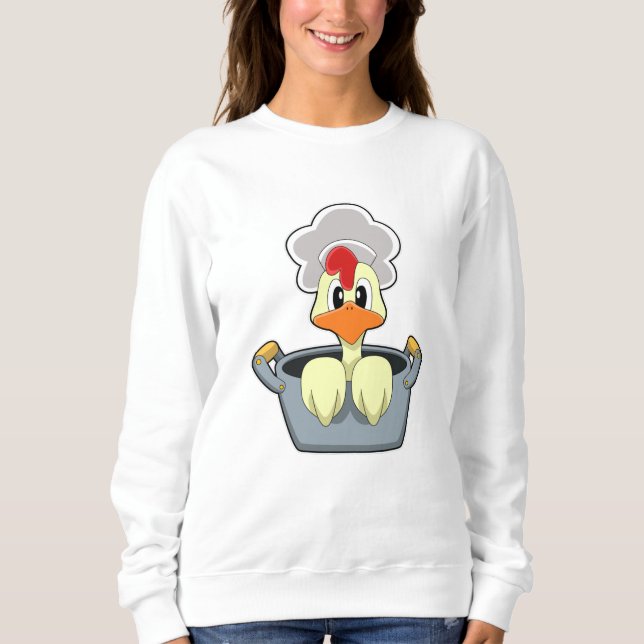 Chicken with Cooking pot Sweatshirt (Front)
