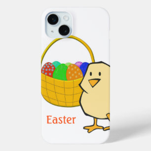 Chicken with Easter Basket of Eggs iPhone 15 Mini Case