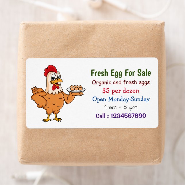 Chicken with eggs cartoon fresh egg sign for sale (Insitu)