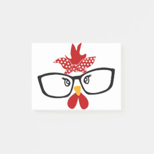 Chicken with glasses Face Post-it Notes