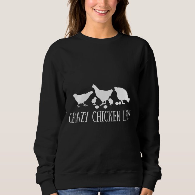 Chicken Womens Crazy Chicken Lady   Sweatshirt (Front)