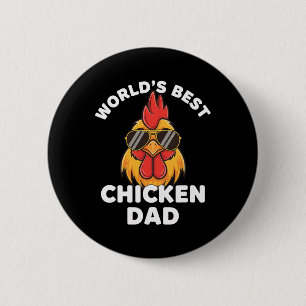 Chicken, World's Best Dad Cool Rooster Shades 6 Cm Round Badge