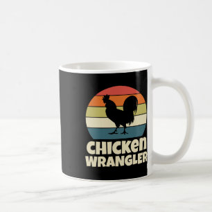 Chicken Wrangler Farmer Rooster Farming Retro Vint Coffee Mug