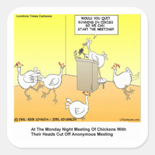 Chickenhead Anonymous Cartoon Gifts & Tees Square Sticker