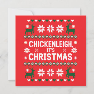 Chickenleigh Its Christmas Funny Xmas Chicken  Holiday Card
